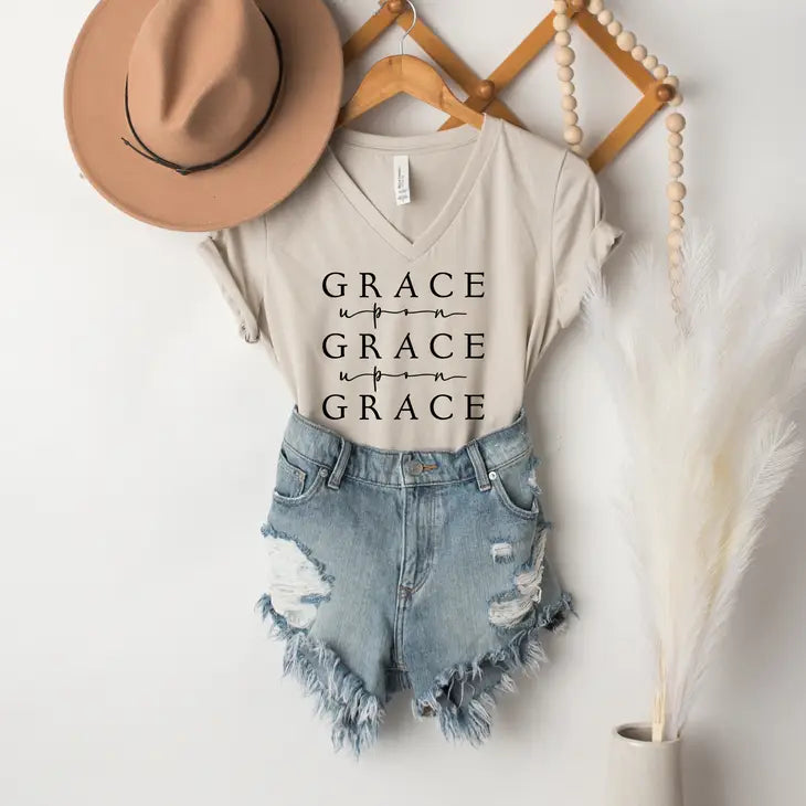 Grace Upon Grace V-Neck Tee
