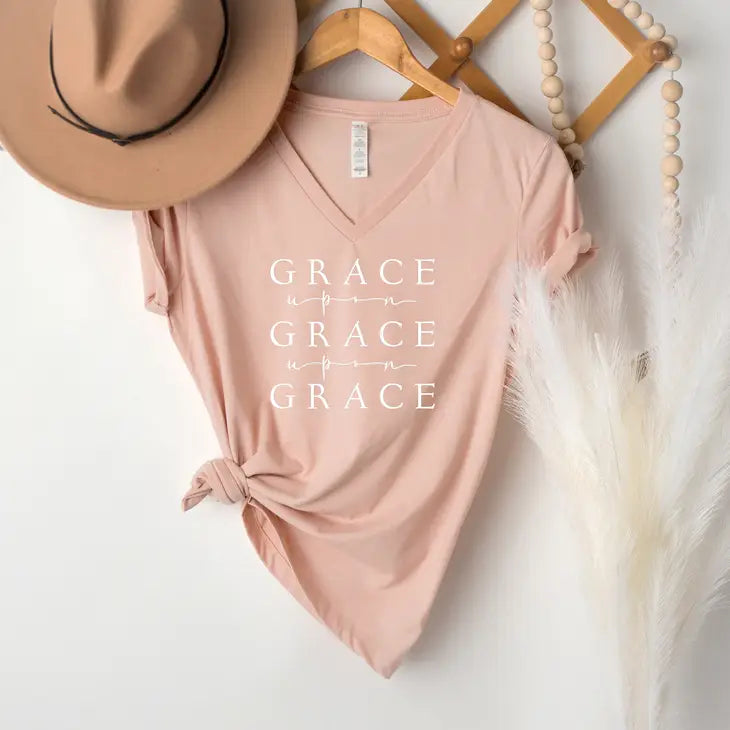 Grace Upon Grace V-Neck Tee